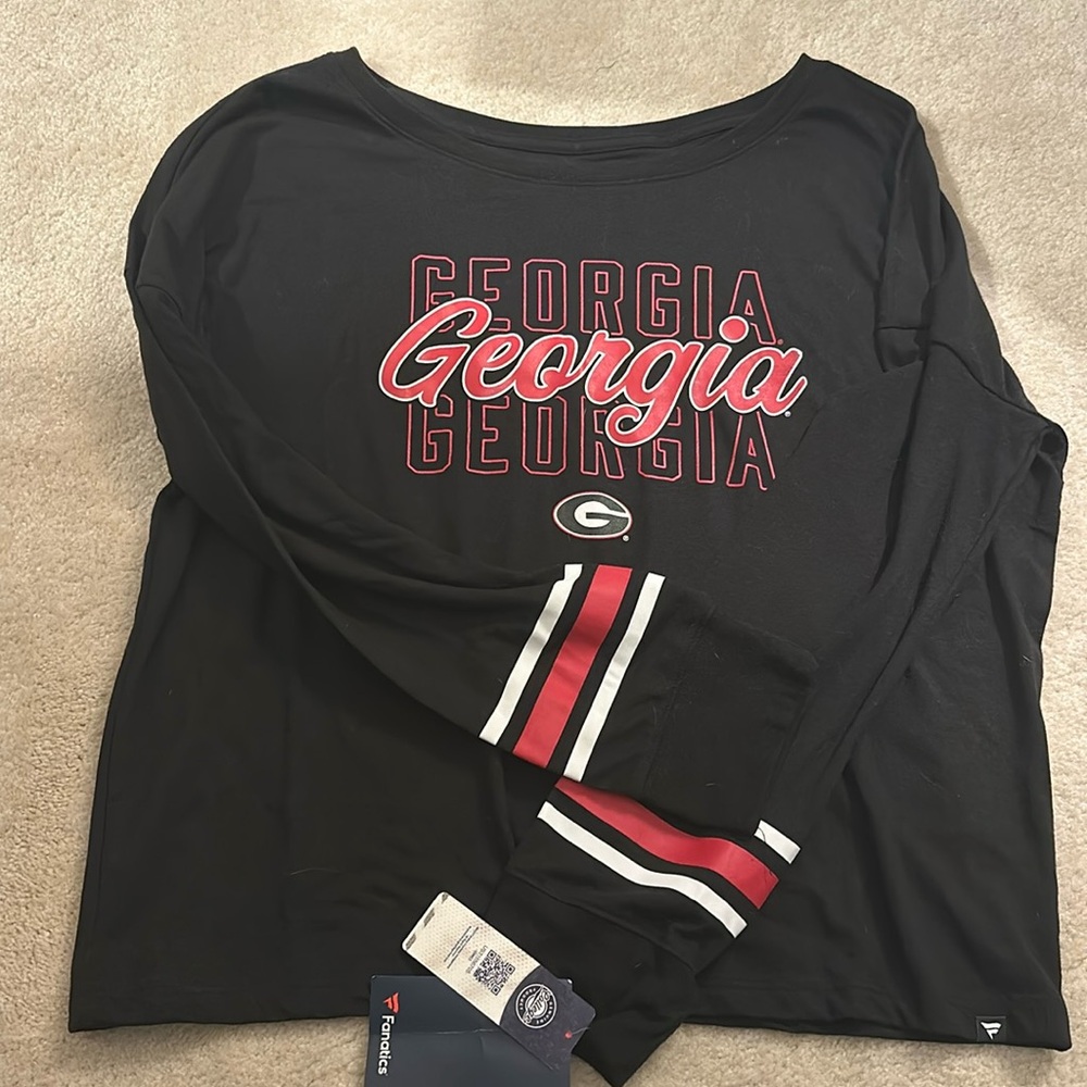 Brand new l/s Georgia Bulldogs scoop neck